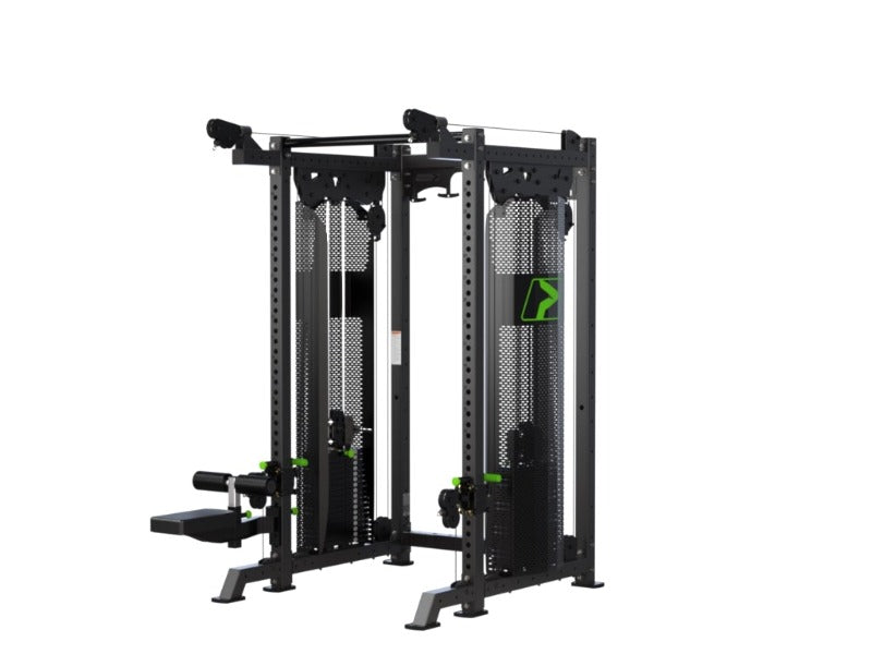 HLP Selectorized Single Stack. . *350lb weight stacks with built in band  pegs. . *Features a high/low adjustable pulley and a stationary