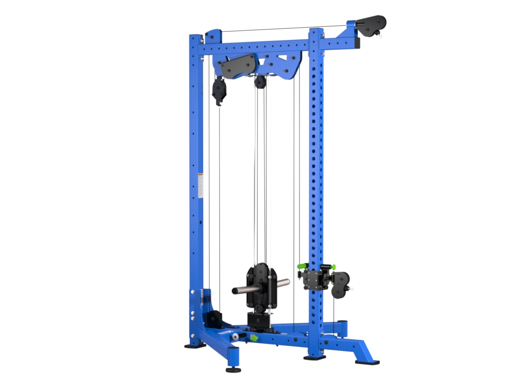 HLP Selectorized Single Stack. . *350lb weight stacks with built in band  pegs. . *Features a high/low adjustable pulley and a stationary high  pulley. .
